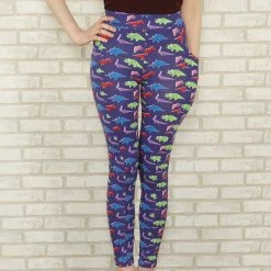 Brothers Knit Garments Origami Dinosaurs Adults Leggings With Pockets