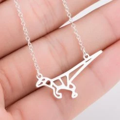 Yiwu Jiaoyan Import And Export Co., Ltd. Origami Dinosaur Stainless Steel Necklace