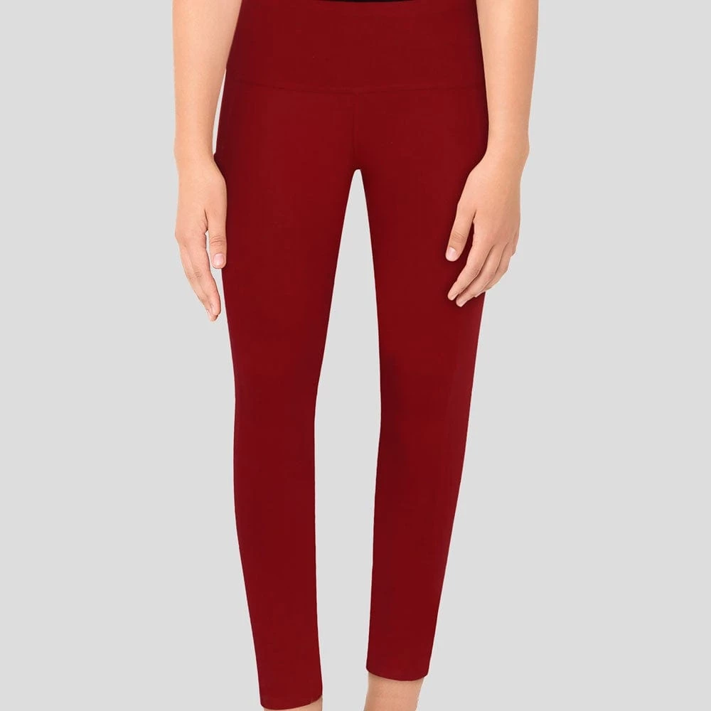 Stretch Garments Red Adults Athletic Fit Leggings With Pockets 1 Stretch Garments Red Adults Athletic Fit Leggings With Pockets