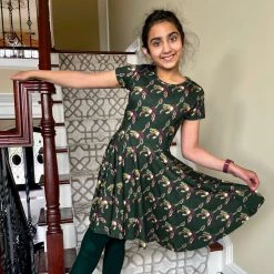 Brothers Knit Garments Velociraptor Kids Twirl Dress Matching Family Sets