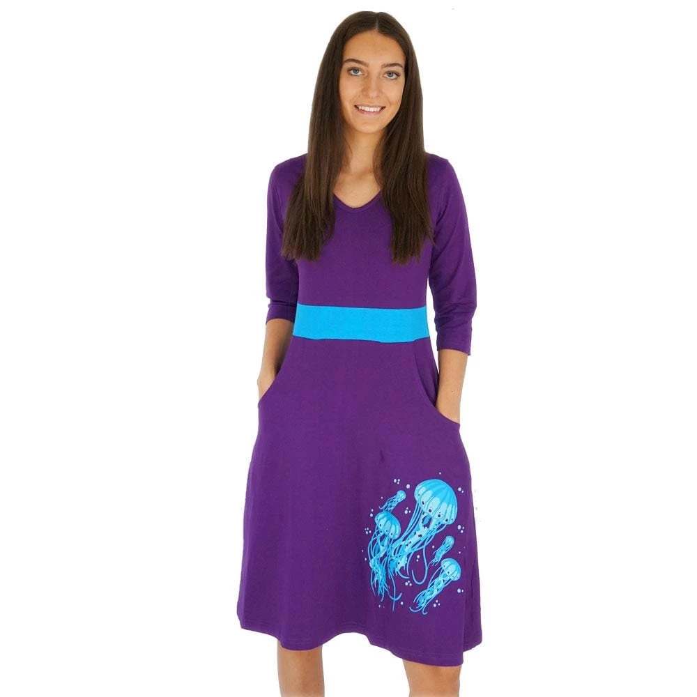 Svaha Apparel Fluorescent Jellyfish Glow-in-the-Dark Ruby Dress 4 Svaha Apparel Fluorescent Jellyfish Glow-in-the-Dark Ruby Dress