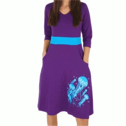 Svaha Apparel Fluorescent Jellyfish Glow-in-the-Dark Ruby Dress