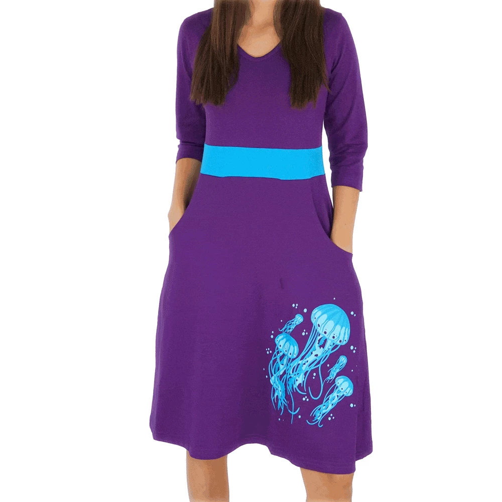 Svaha Apparel Fluorescent Jellyfish Glow-in-the-Dark Ruby Dress 2 Svaha Apparel Fluorescent Jellyfish Glow-in-the-Dark Ruby Dress