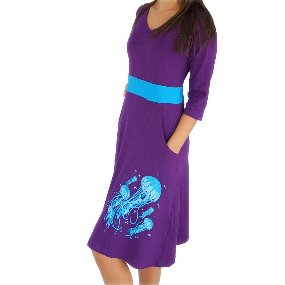 Svaha Apparel Fluorescent Jellyfish Glow-in-the-Dark Ruby Dress 1 Svaha Apparel Fluorescent Jellyfish Glow-in-the-Dark Ruby Dress